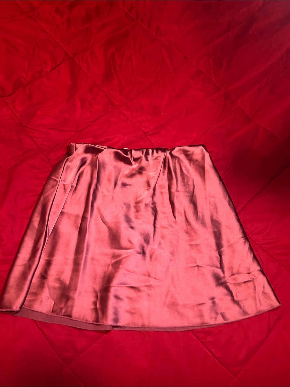 Satin Circle Skirt in Rose Pink